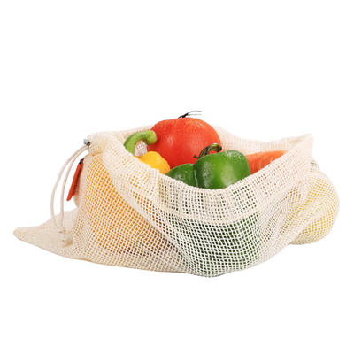 New Eco Friendly Tote Bag Cotton Mesh With Drawstring For Grocery Shopping Bags Wholesale