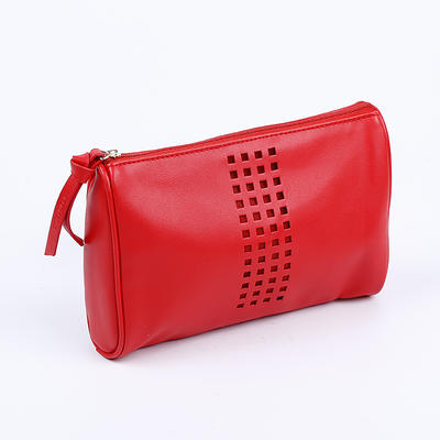 Promotion Print Beauty Soft Red PU Leather Cosmetic Bag