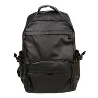 Outdoor Waterproof Navy Backpack Polyester Black Leather Clip Men Backpack