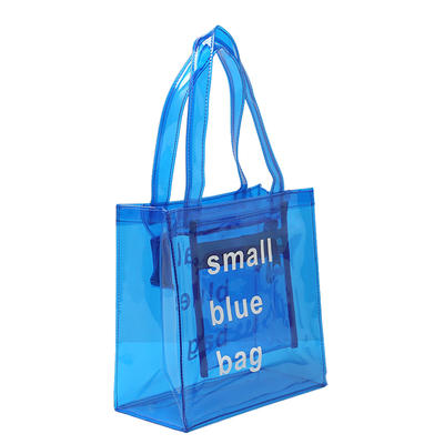 New fashion ladies shoulder blue pvc jelly shopping bag handbag for women