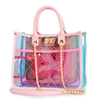 Fancy Design Colorful Clear PVC Set Shopping Handbag for Promotion
