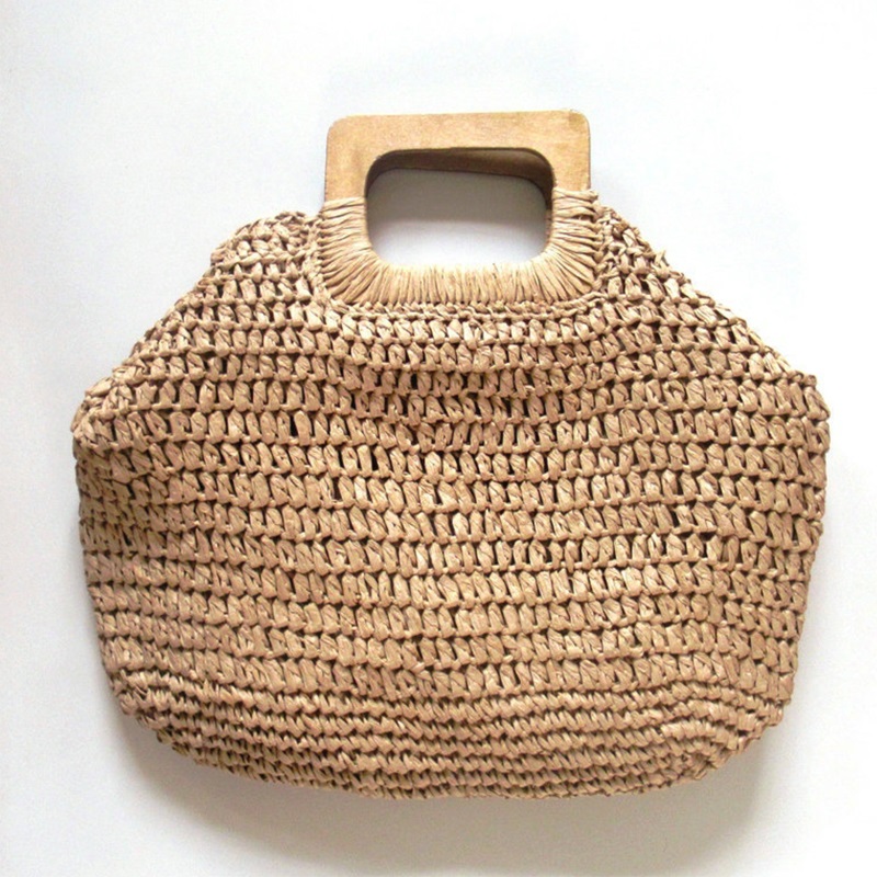 High quality new large Rattan Beach lady shoulder straw tote bag