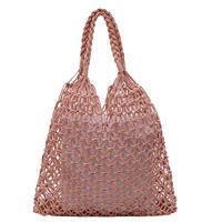 Knit weave straw bag beach bag shoulder handbag